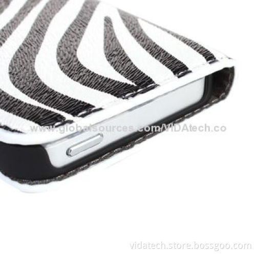 Zebra Pattern Leather Case with Card Slot and Holder, for iPhone 5/5S